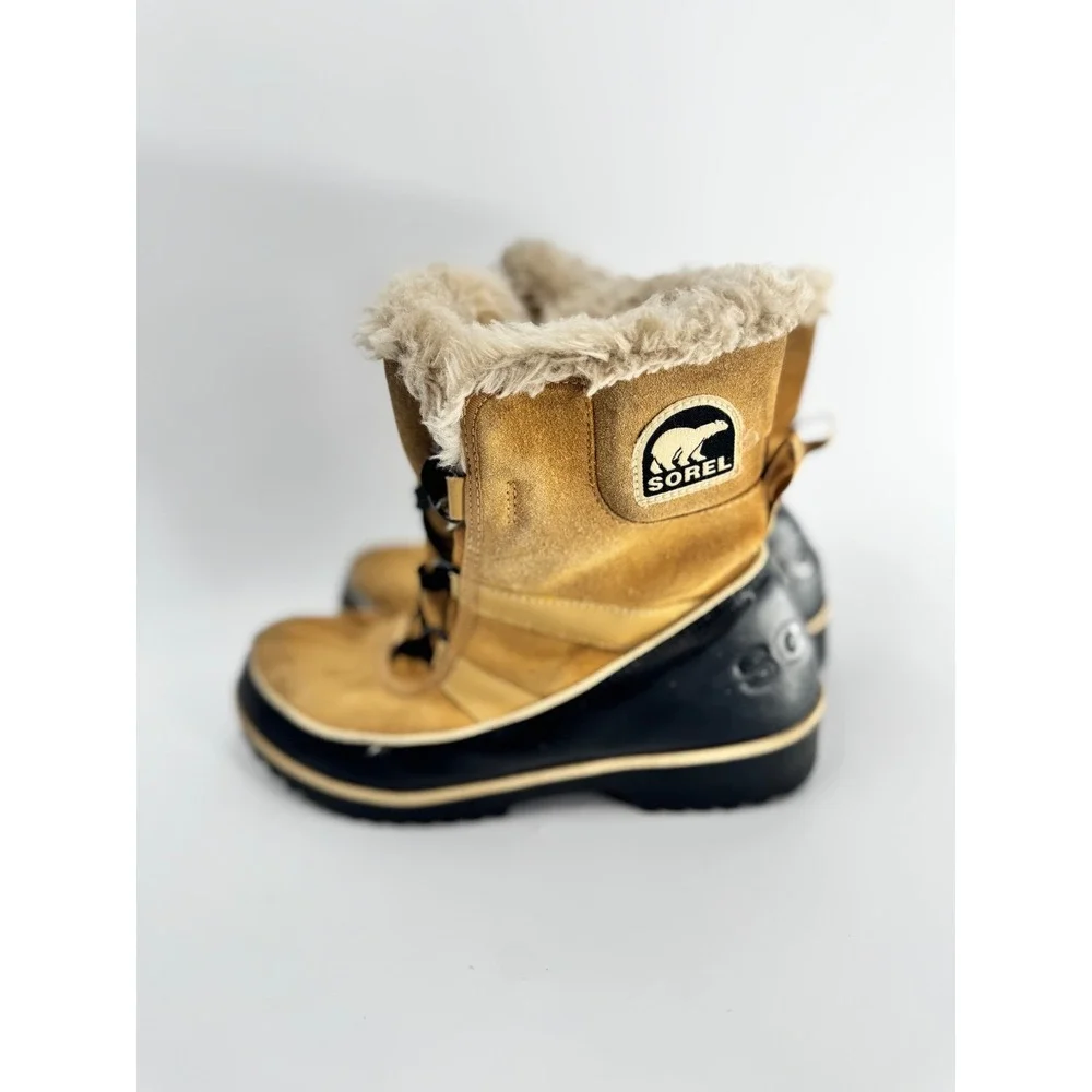 Sorel‎ Tivoli II Boots Women 7.5 Tan Suede Waterproof Faux Fur NL2089-373